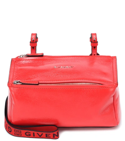 Shop Givenchy Pandora Mini Leather Shoulder Bag In Red
