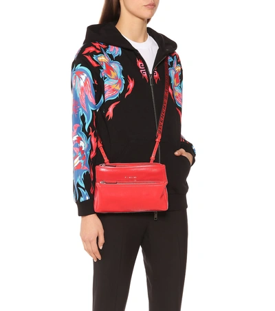 Shop Givenchy Pandora Mini Leather Shoulder Bag In Red