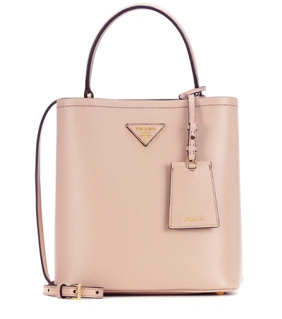 Shop Prada Panier Medium Leather Shoulder Bag In Pink