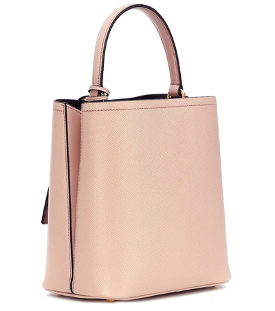 Shop Prada Panier Medium Leather Shoulder Bag In Pink