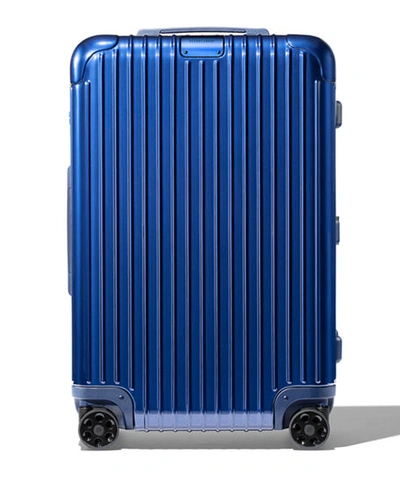 Shop Rimowa Essential Check-in M Multiwheel Luggage In Matte Blue