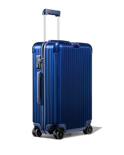 Shop Rimowa Essential Check-in M Multiwheel Luggage In Matte Blue