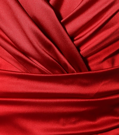 Shop Dolce & Gabbana Stretch Silk Midi Dress In Red