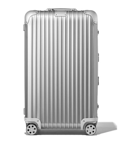 Shop Rimowa Original Trunk Multiwheel Luggage In Silver