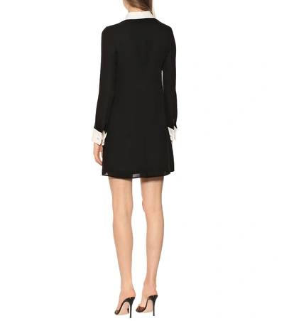 Shop Miu Miu Silk-crêpe Minidress In Black