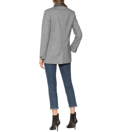 Shop Rag & Bone Ellie Houndstooth Wool-blend Blazer In Grey