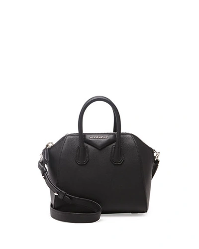 Shop Givenchy Antigona Mini Grained Leather Bag In Black
