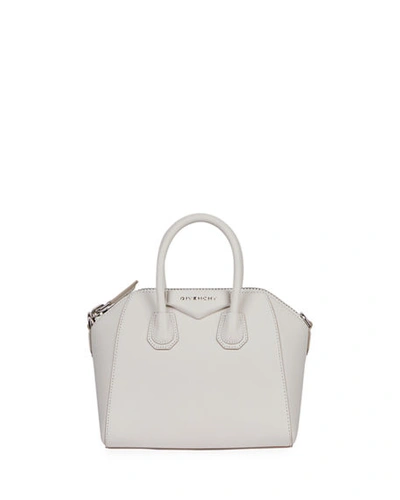 Shop Givenchy Antigona Mini Grained Leather Bag In White
