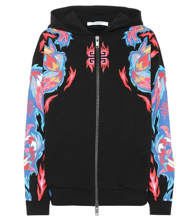 Shop Givenchy Dragon-printed Cotton Hoodie In Black