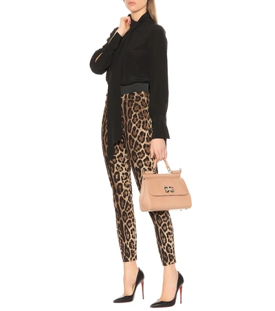 Shop Dolce & Gabbana Leopard-print Stretch Leggings In Multicoloured