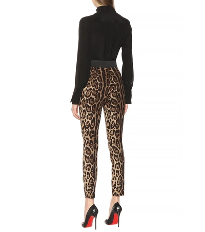 Shop Dolce & Gabbana Leopard-print Stretch Leggings In Multicoloured