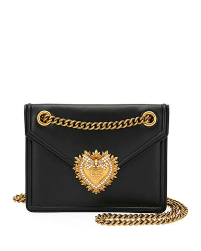 Shop Dolce & Gabbana Devotion Small Crossbody Bag In Black