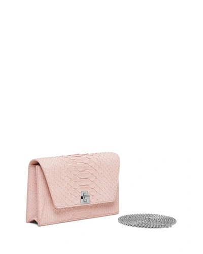 Shop Akris Anouk Sueded Python Mini Clutch Bag, Light Pink