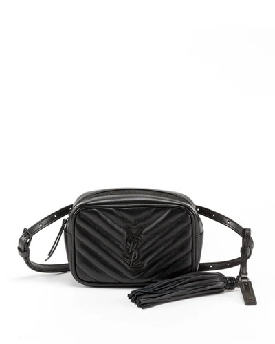 Shop Saint Laurent Lou Quilted Calfskin Belt Bag, Black Hardware