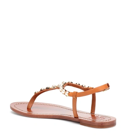 Shop Tory Burch Emmy Embellished Sandals In Brown