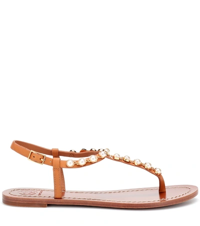 Shop Tory Burch Emmy Embellished Sandals In Brown