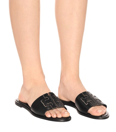 Tory Burch Ines Leather Slides In Black | ModeSens
