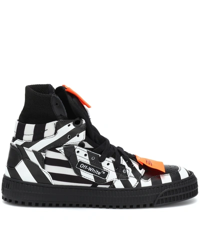 Shop Off-white Off-court Leather Sneakers In Black