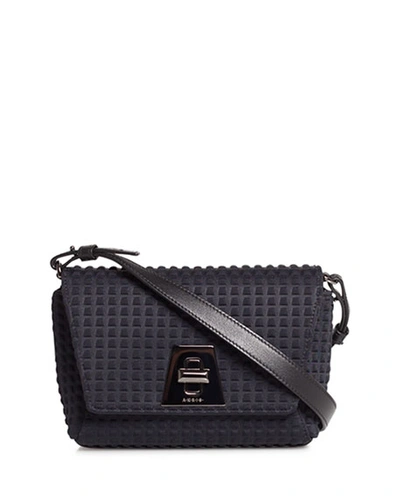 Shop Akris Anouk Little Day Techno Fabric Crossbody Bag In Black