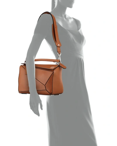 Shop Loewe Puzzle Classic Calf Leather Bag In Tan