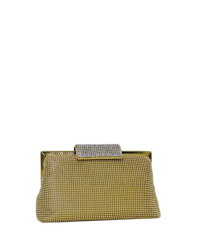 Whiting & Davis Crystal Clasp Clutch Bag In Gold