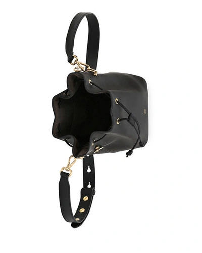 Shop Fendi Mon Tresor Grande Calf Leather Bucket Bag In Black