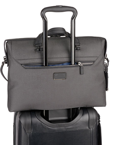 tumi gray briefcase