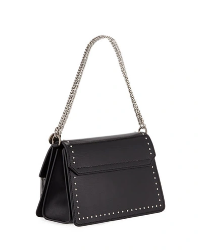 Shop Givenchy Gv3 Small Fringed Leather Crossbody Bag In Black