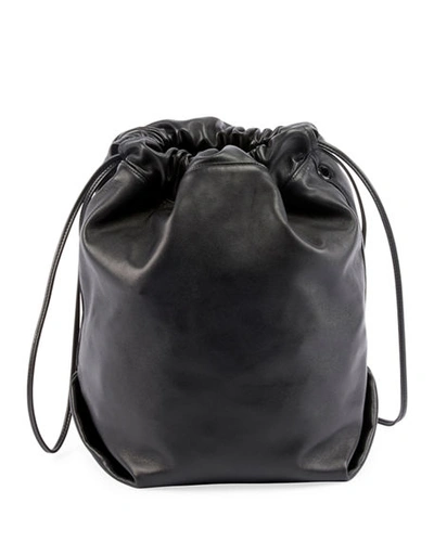 Shop Saint Laurent Teddy Drawstring Bucket Bag In Black