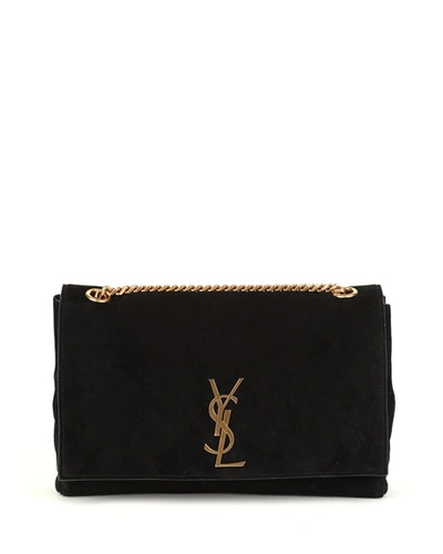 Shop Saint Laurent Soft Kate Medium Reversible Ysl Monogram Crossbody Bag In Black