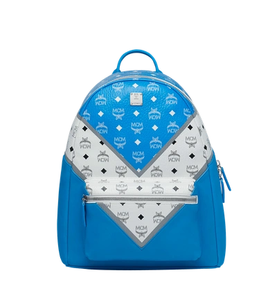 Shop Mcm Stark Backpack In M Move Visetos In T. Blue