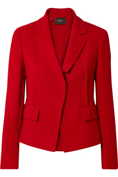 Shop Akris Aada Wool-crepe Blazer In Red