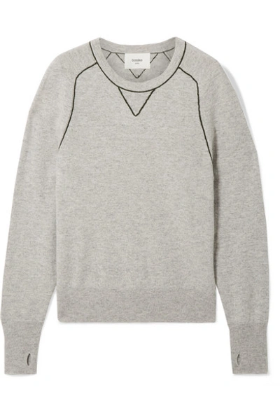 Shop Bassike Embroidered Cashmere Sweater In Gray