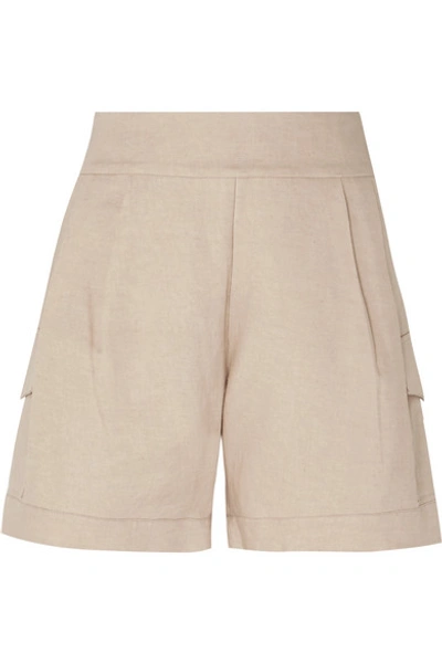 Shop Matin Linen Shorts In Beige