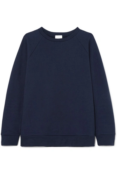 Shop Handvaerk Raglan Cotton-terry Sweatshirt In Navy