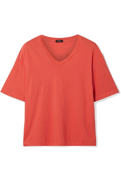Shop Bassike Organic Cotton-jersey T-shirt In Coral