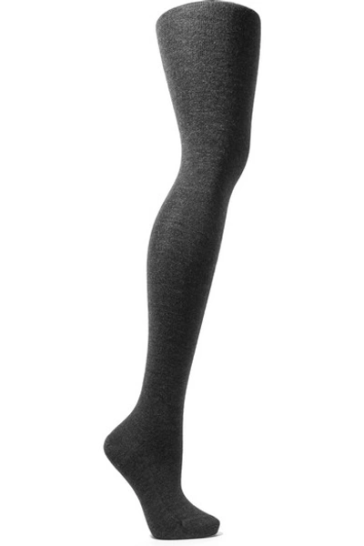 Shop Falke Stretch Cashmere-blend Tights In Anthracite