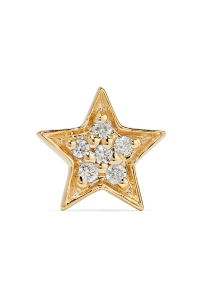 Shop Andrea Fohrman Mini Star 14-karat Gold Diamond Earring