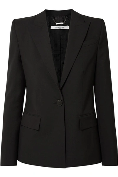 Shop Givenchy Wool-crepe Blazer In Black