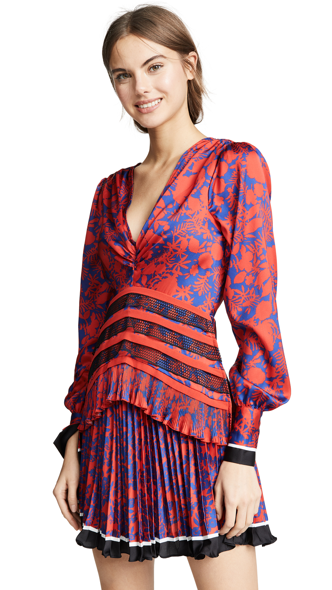 self portrait red and blue dress