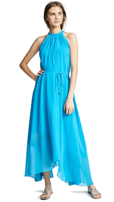 Shop Saloni Irina Dress In Turquoise