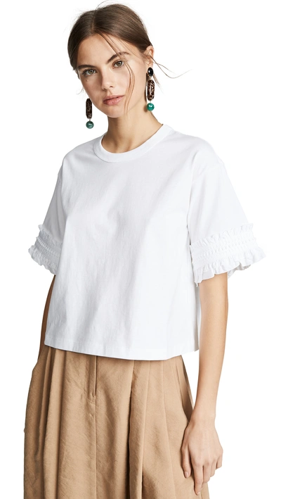 Shop See By Chloé Bell Sleeved Tee In White Powder
