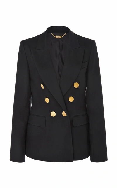 Shop Adam Lippes Double Breasted Crepe Blazer In Black
