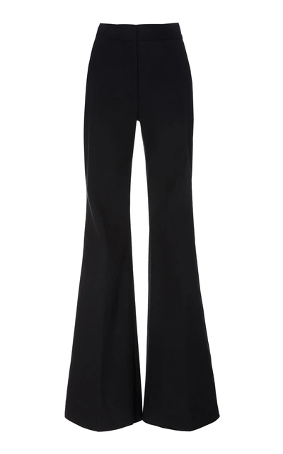 Shop Adam Lippes High-rise Flared Cady Pants In Black