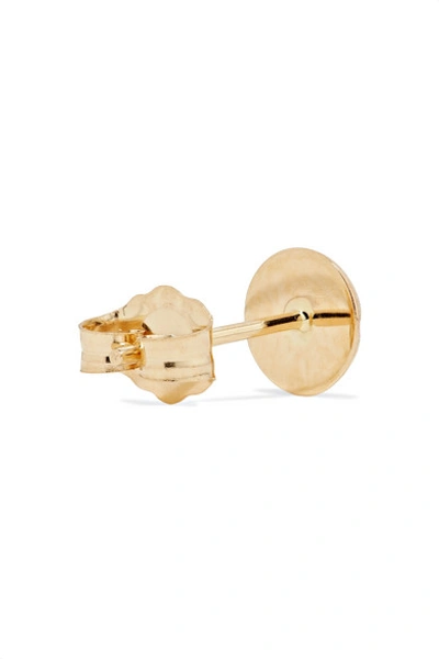Shop Alison Lou Tiny Nail 14-karat Gold And Enamel Earring