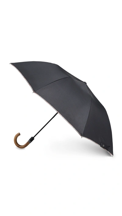 Shop Paul Smith Multistripe Trim Crook Umbrella In Black