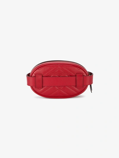 Shop Gucci Gg Marmont Matelassé Belt Bag In Red