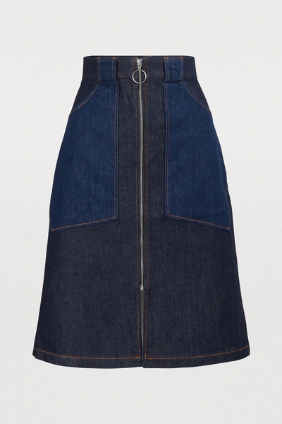 Shop Apc Joe Skirt In Indigo Delave