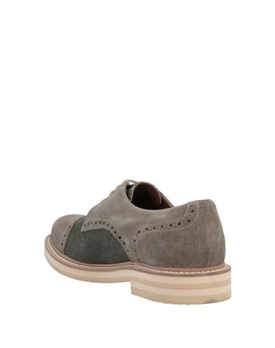 Shop Eleventy Laced Shoes In Dark Green