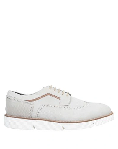 Shop Alberto Guardiani Lace-up Shoes In Beige